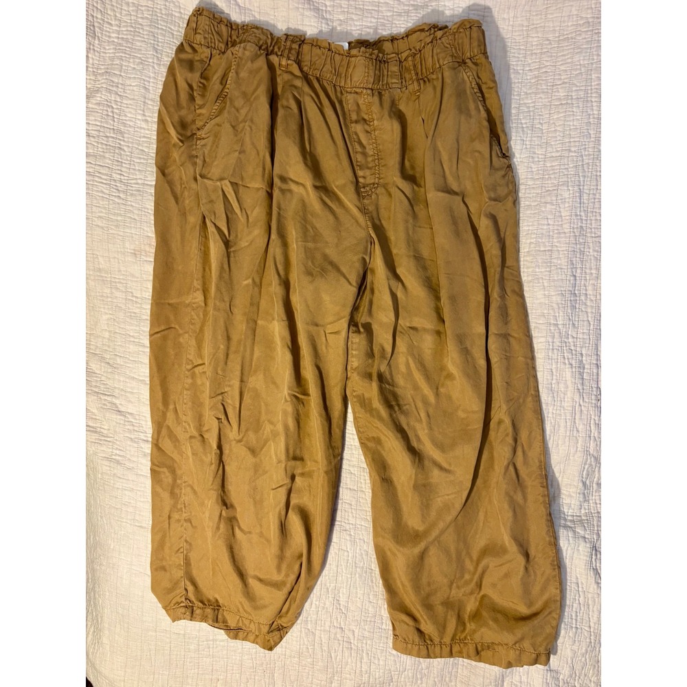 Sanctuary Camel Brown Lyocell Paperbag Waist Wide Leg Crop Pants 2X XP9242E12